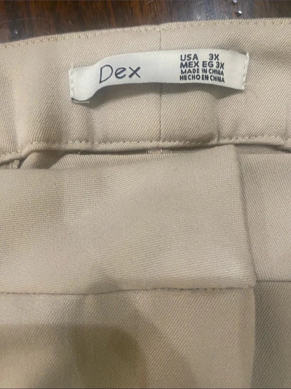 Women Plus Size Dress Pants; Classic Tailored Trousers in Light Beige - Picture 4 of 7